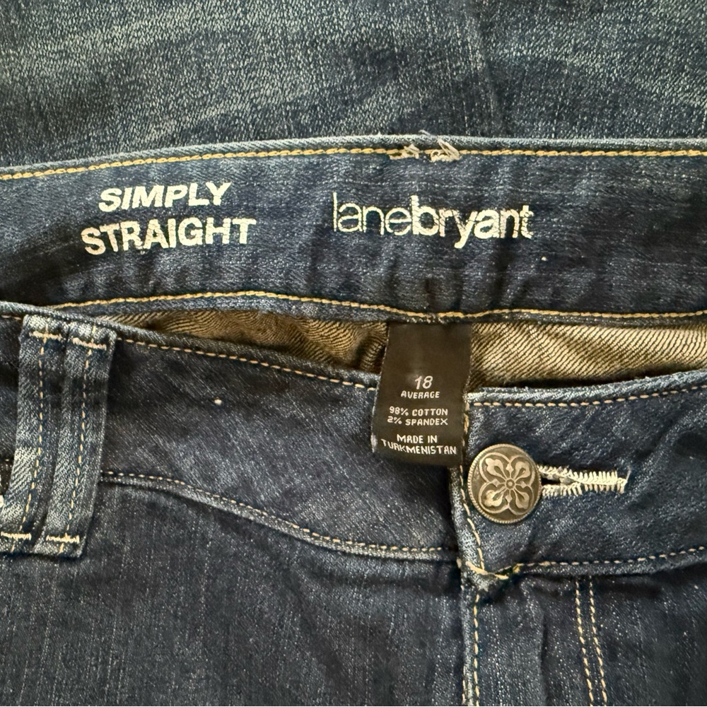 Lane Bryant Simply Straight Womens Jeans - Dark Blue
